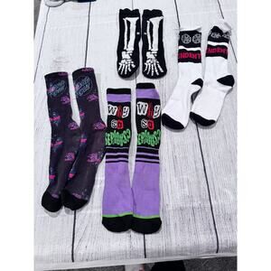 Lot of 4 Skater/Joker/Skeleton Socks